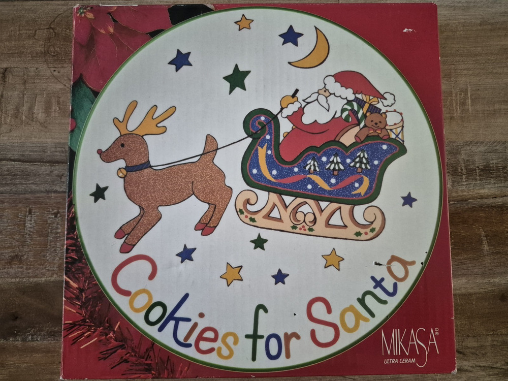 Vintage Mikasa Ultra Ceram "Cookies for Santa" Plate FX056 Japan-E Christmas